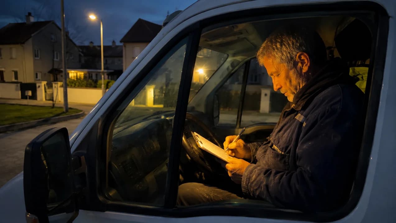 plombier devis dans son camion dans le 44